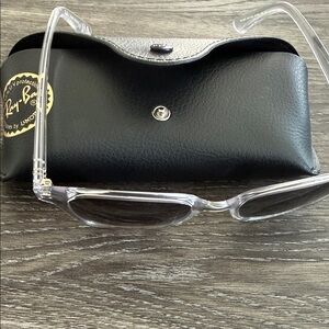 Ray-Ban Transparent Frame Sunglasses with Black Case